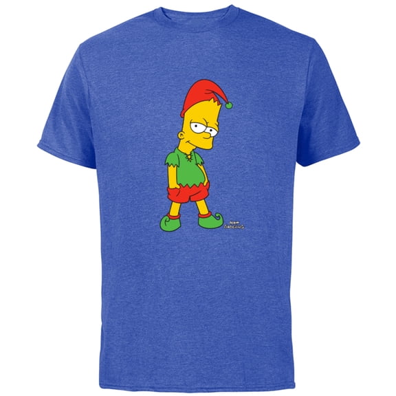 The Simpsons Bart Simpson Elf Bart Holiday - Short Sleeve Cotton T-Shirt for Adults - Customized-Royal Heather