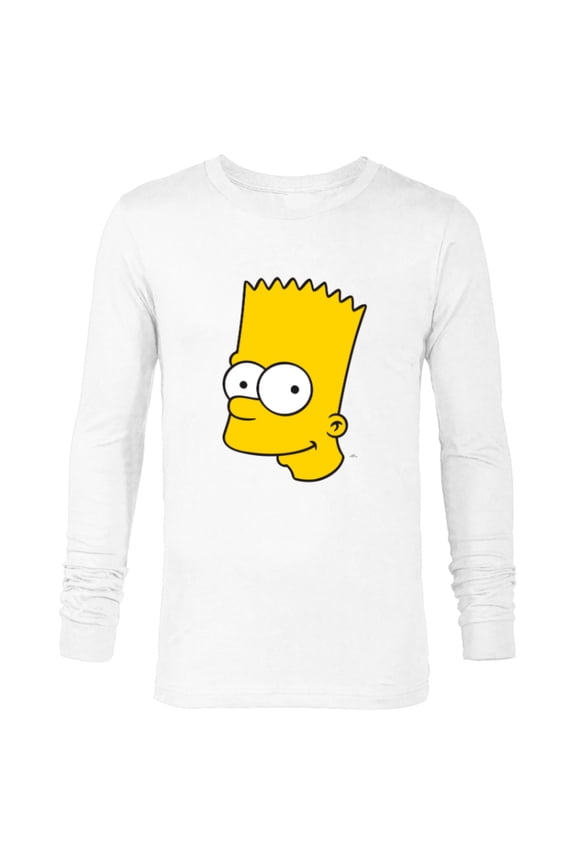 Bart Simpson Face - Long Sleeve T-Shirt for Men- Customized-White