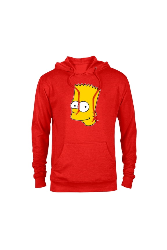 Bart Simpson Face - Pullover Hoodie for Adults- Customized-Red Heather