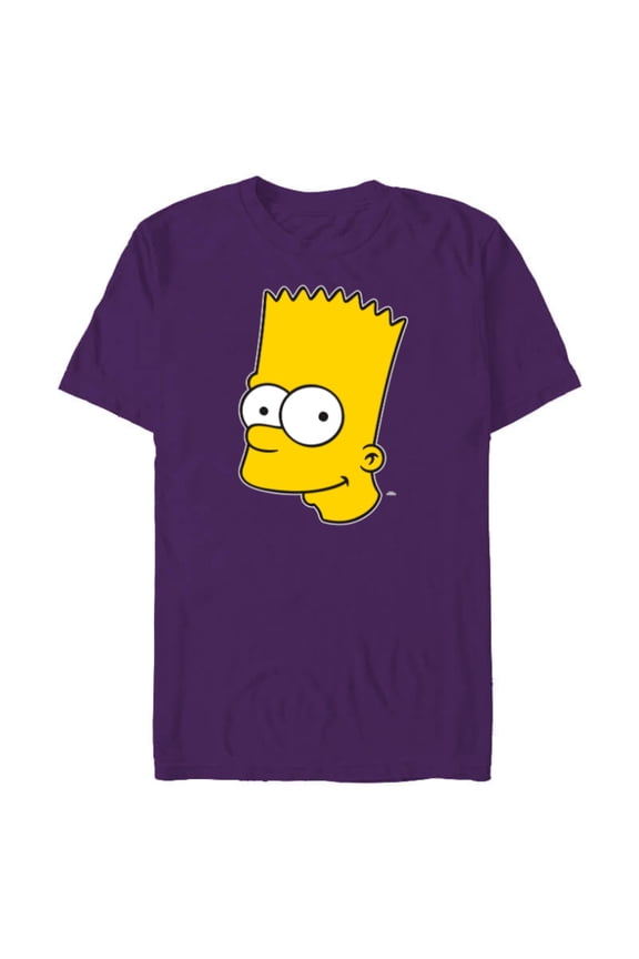 Bart Simpson Face - Short Sleeve Blended T-Shirt for Adults- Customized-Purple