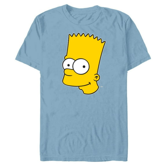 The Simpsons Bart Simpson Face - Short Sleeve Blended T-Shirt for Adults- Customized-Ocean Blue