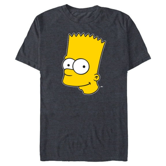 The Simpsons Bart Simpson Face - Short Sleeve Blended T-Shirt for Adults- Customized-Navy Heather
