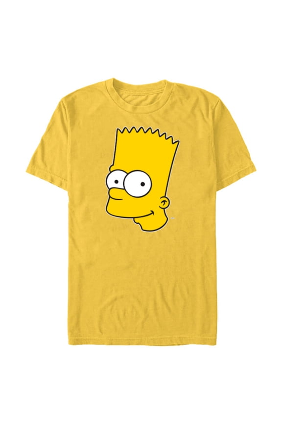 Bart Simpson Face - Short Sleeve Blended T-Shirt for Adults- Customized-Yellow