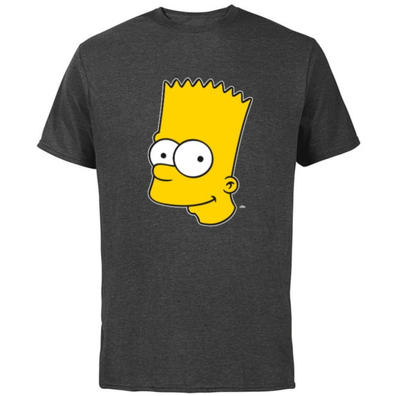 The Simpsons Bart Simpson Face - Short Sleeve Cotton T-Shirt for Adults - Customized-Charcoal