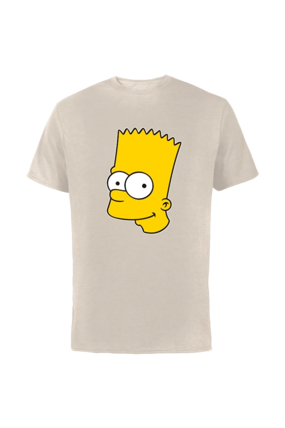 Bart Simpson Face - Short Sleeve Cotton T-Shirt for Adults - Customized-Natural