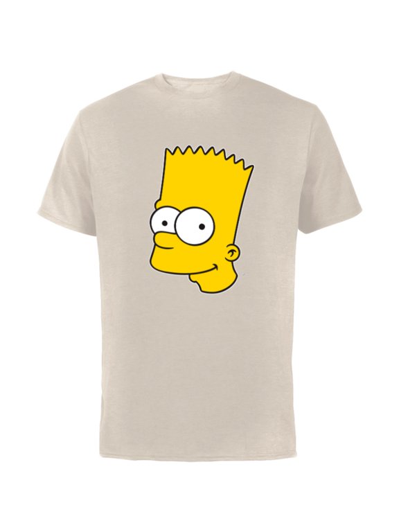Bart Simpson Face - Short Sleeve Cotton T-Shirt for Adults - Customized-Natural