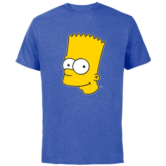 The Simpsons Bart Simpson Face - Short Sleeve Cotton T-Shirt for Adults - Customized-Royal Heather