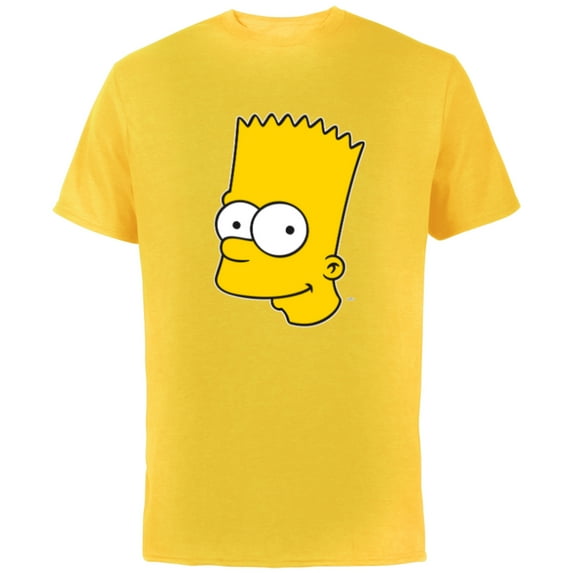 The Simpsons Bart Simpson Face - Short Sleeve Cotton T-Shirt for Adults - Customized-Yellow