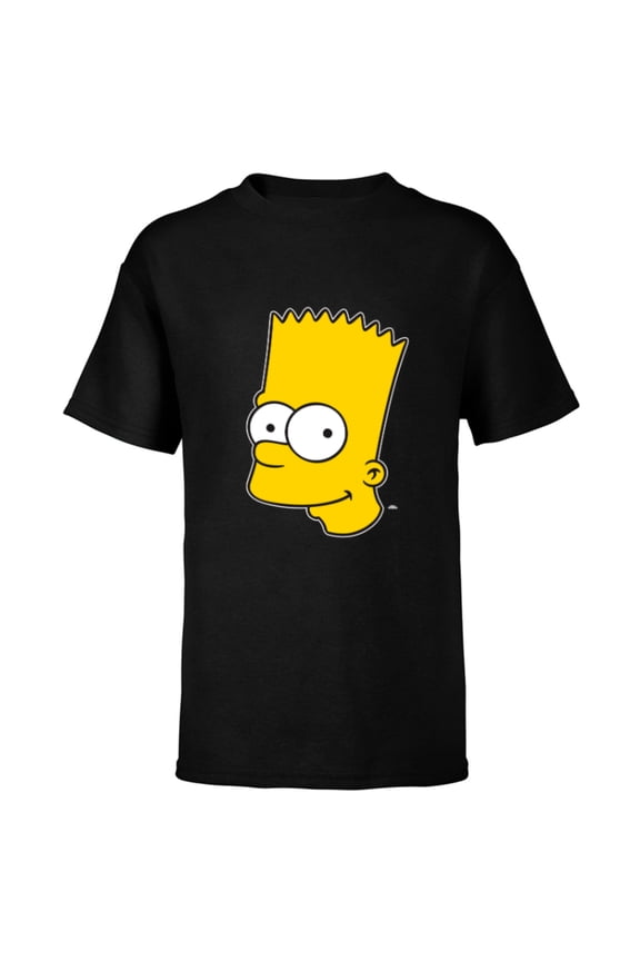 Bart Simpson Face - Short Sleeve T-Shirt for Kids- Customized-Black