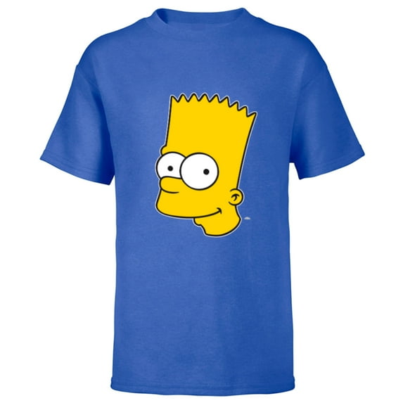 The Simpsons Bart Simpson Face - Short Sleeve T-Shirt for Kids- Customized-Royal
