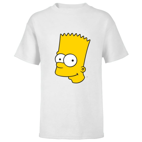 The Simpsons Bart Simpson Face - Short Sleeve T-Shirt for Kids- Customized-White