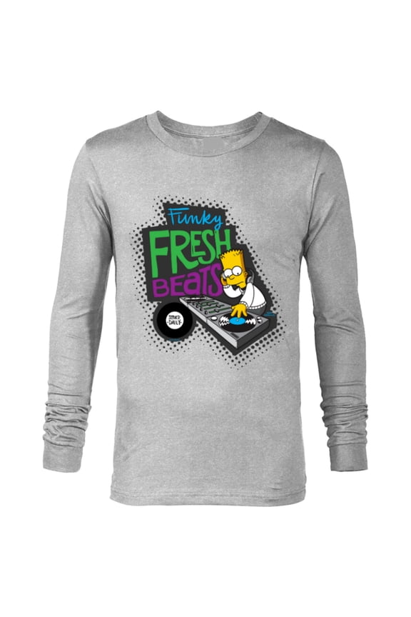 Bart Simpson Funky Fresh Beats Served Daily - Long Sleeve T-Shirt for Men - Customized-Athletic Heather