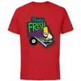 thumbnail image 1 of The Simpsons Bart Simpson Funky Fresh Beats Served Daily - Short Sleeve Cotton T-Shirt for Adults - Customized-Red, 1 of 5