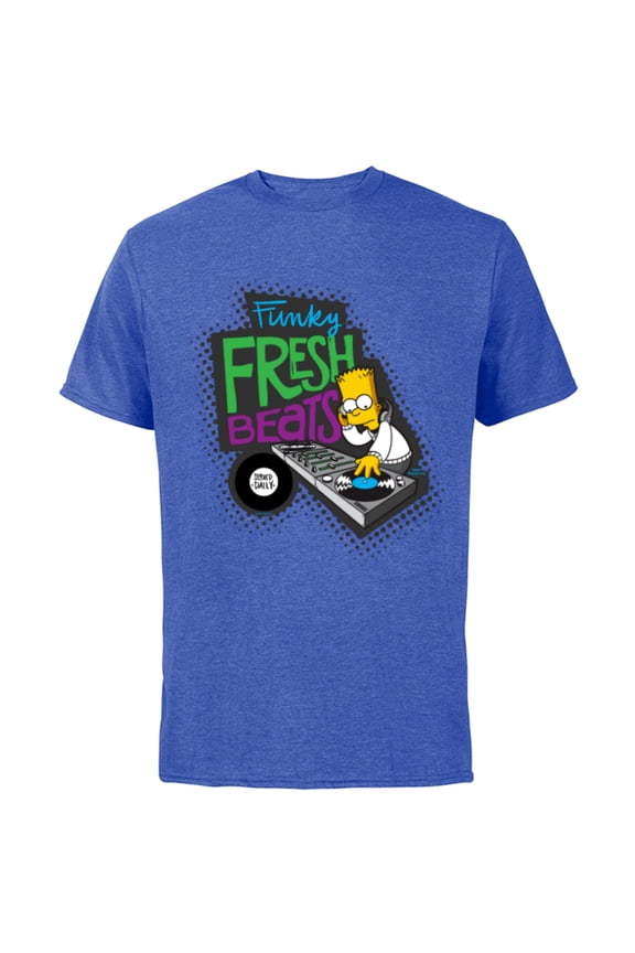 Bart Simpson Funky Fresh Beats Served Daily - Short Sleeve Cotton T-Shirt for Adults - Customized-Royal Heather