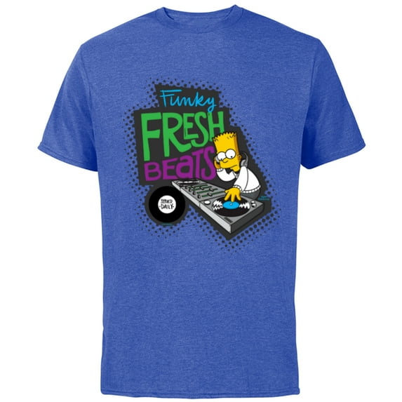 The Simpsons Bart Simpson Funky Fresh Beats Served Daily - Short Sleeve Cotton T-Shirt for Adults - Customized-Royal Heather