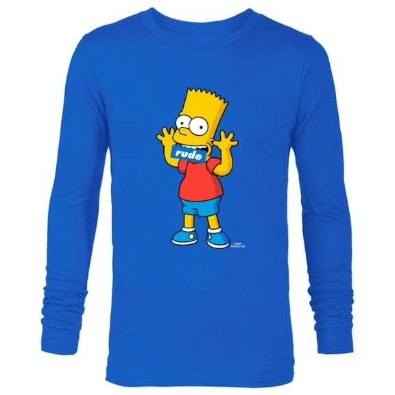 The Simpsons Bart Simpson Rude Mouth - Long Sleeve T-Shirt for Men – Customized-Royal