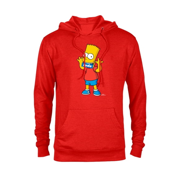 The Simpsons Bart Simpson Rude Mouth - Pullover Hoodie for Adults – Customized-Red Heather