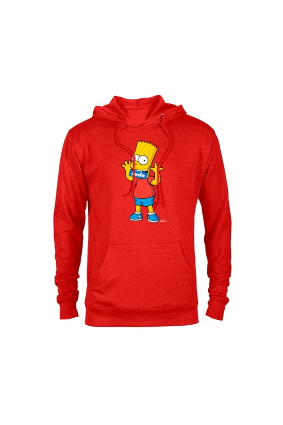 Bart Simpson Rude Mouth - Pullover Hoodie for Adults – Customized-Red Heather