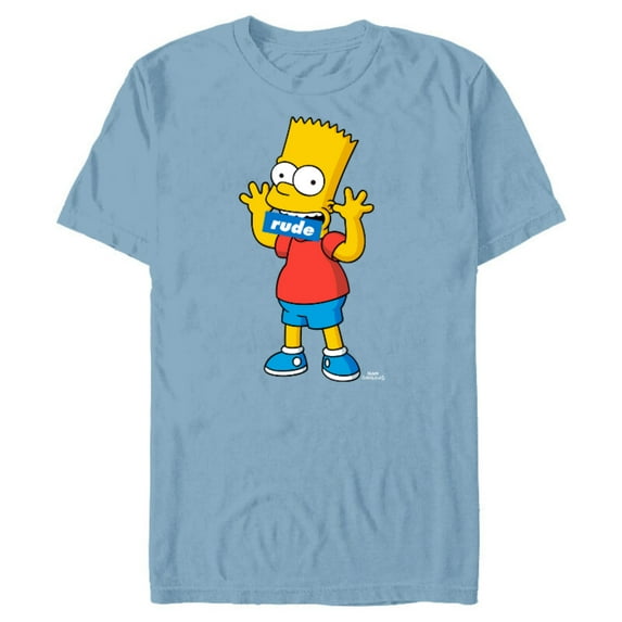 The Simpsons Bart Simpson Rude Mouth - Short Sleeve Blended T-Shirt for Adults – Customized-Ocean Blue
