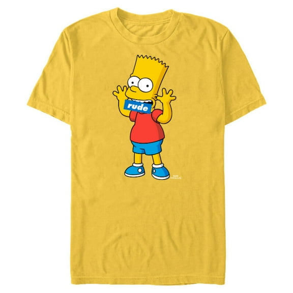 The Simpsons Bart Simpson Rude Mouth - Short Sleeve Blended T-Shirt for Adults – Customized-Yellow