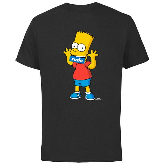 The Simpsons Bart Simpson Rude Mouth - Short Sleeve Cotton T-Shirt for Adults - Customized-Black