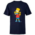 thumbnail image 1 of The Simpsons Bart Simpson Rude Mouth - Short Sleeve T-Shirt for Kids – Customized-Navy, 1 of 5