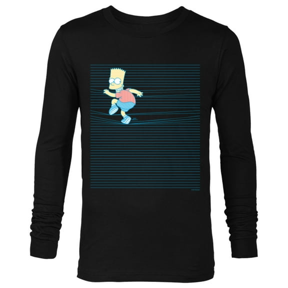 The Simpsons Bart Simpson Ruled Notebook Paper School Escape - Long Sleeve T-Shirt for Men - Customized-Black