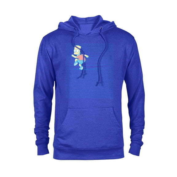The Simpsons Bart Simpson Ruled Notebook Paper School Escape - Pullover Hoodie for Adults - Customized-Royal