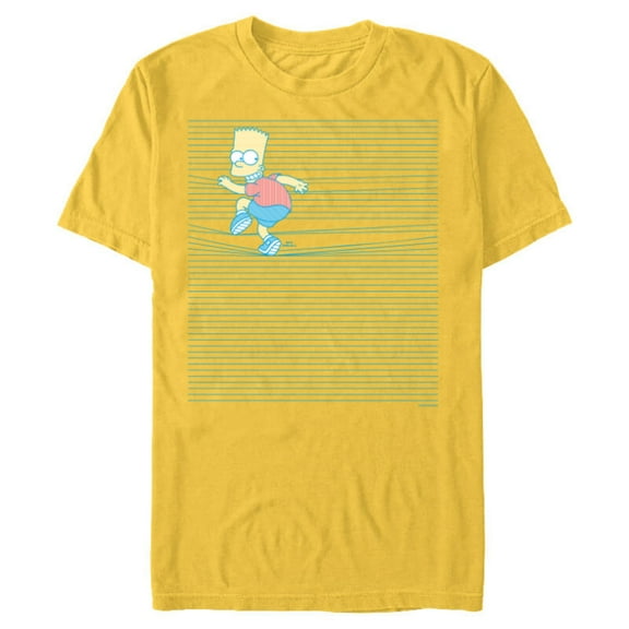 The Simpsons Bart Simpson Ruled Notebook Paper School Escape - Short Sleeve Blended T-Shirt for Adults - Customized-Yellow