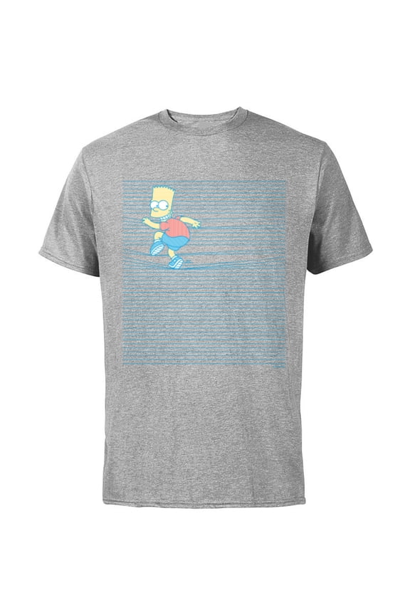 Bart Simpson Ruled Notebook Paper School Escape - Short Sleeve Cotton T-Shirt for Adults - Customized-Athletic Heather