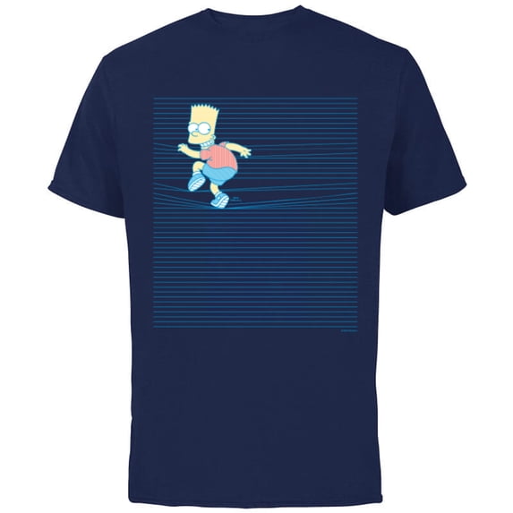 The Simpsons Bart Simpson Ruled Notebook Paper School Escape - Short Sleeve Cotton T-Shirt for Adults - Customized-Navy