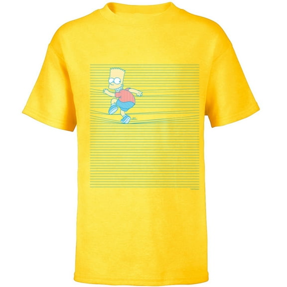 The Simpsons Bart Simpson Ruled Notebook Paper School Escape - Short Sleeve T-Shirt for Kids - Customized-Yellow