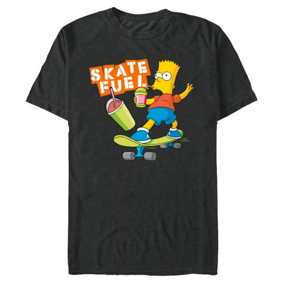 The Simpsons Bart Simpson Skate Fuel Skateboard Squishee - Short Sleeve Blended T-Shirt for Adults - Customized-Dark Heather