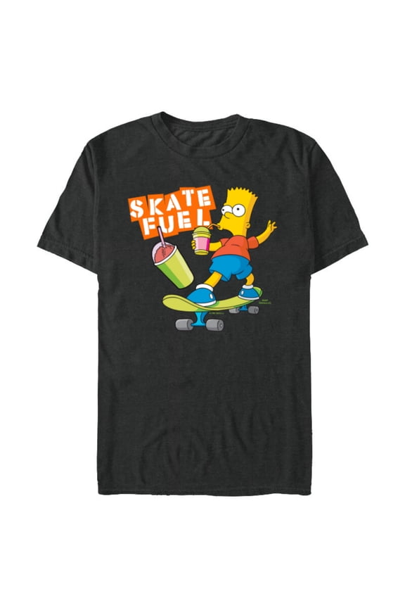 The Simpsons Bart Simpson Skate Fuel Skateboard Squishee - Short Sleeve Blended T-Shirt for Adults - Customized-Dark Heather