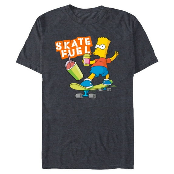 The Simpsons Bart Simpson Skate Fuel Skateboard Squishee - Short Sleeve Blended T-Shirt for Adults - Customized-Navy Heather