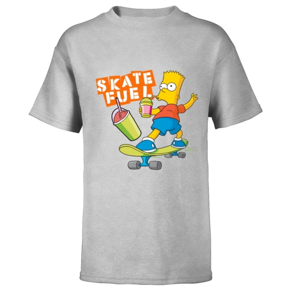 The Simpsons Bart Simpson Skate Fuel Skateboard Squishee - Short Sleeve T-Shirt for Kids - Customized-Athletic Heather