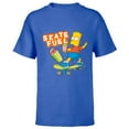 thumbnail image 1 of The Simpsons Bart Simpson Skate Fuel Skateboard Squishee - Short Sleeve T-Shirt for Kids - Customized-Royal, 1 of 5