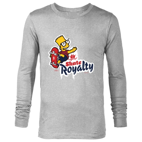 The Simpsons Bart Simpson Skate Royalty - Long Sleeve T-Shirt for Men - Customized-Athletic Heather