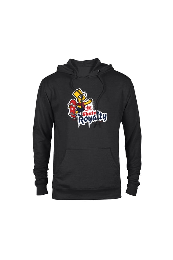 The Simpsons Bart Simpson Skate Royalty - Pullover Hoodie for Adults - Customized-Black
