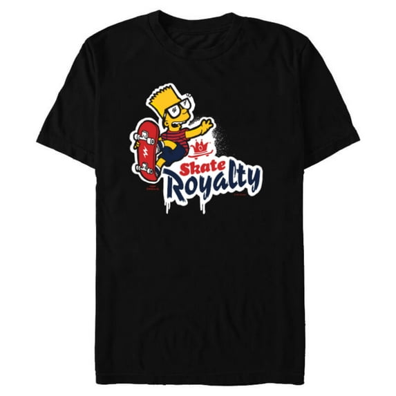 The Simpsons Bart Simpson Skate Royalty - Short Sleeve Blended T-Shirt for Adults - Customized-Black