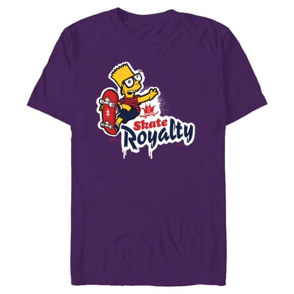 The Simpsons Bart Simpson Skate Royalty - Short Sleeve Blended T-Shirt for Adults - Customized-Purple