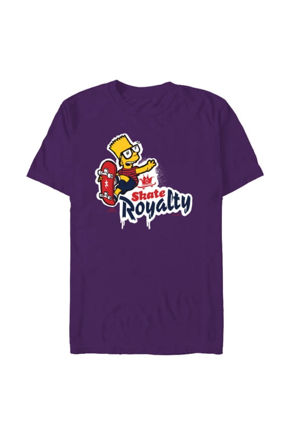 The Simpsons Bart Simpson Skate Royalty - Short Sleeve Blended T-Shirt for Adults - Customized-Purple