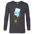 thumbnail image 1 of The Simpsons Bart Simpson Skull Bling - Long Sleeve T-Shirt for Men - Customized-Charcoal Heather, 1 of 5