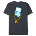 thumbnail image 1 of The Simpsons Bart Simpson Skull Bling - Short Sleeve Blended T-Shirt for Adults - Customized-Navy Heather, 1 of 5