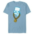 thumbnail image 1 of The Simpsons Bart Simpson Skull Bling - Short Sleeve Blended T-Shirt for Adults - Customized-Ocean Blue, 1 of 5