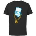 thumbnail image 1 of The Simpsons Bart Simpson Skull Bling - Short Sleeve Cotton T-Shirt for Adults - Customized-Black, 1 of 5