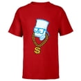 thumbnail image 1 of The Simpsons Bart Simpson Skull Bling - Short Sleeve T-Shirt for Kids - Customized-Red, 1 of 5