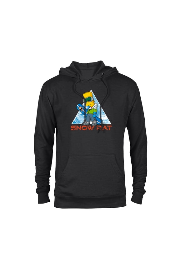 The Simpsons Bart Simpson Snowboarding Snow Rat - Pullover Hoodie for Adults - Customized-Black