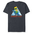 thumbnail image 1 of The Simpsons Bart Simpson Snowboarding Snow Rat - Short Sleeve Blended T-Shirt for Adults - Customized-Navy Heather, 1 of 5