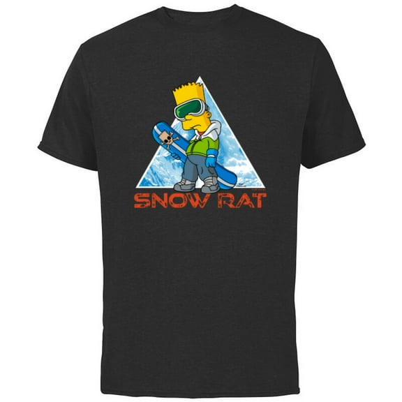 The Simpsons Bart Simpson Snowboarding Snow Rat - Short Sleeve Cotton T-Shirt for Adults - Customized-Black